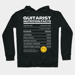 Guitarist User Nutrition Facts - Black Version - Musician Guitar Player Merchandises Hoodie